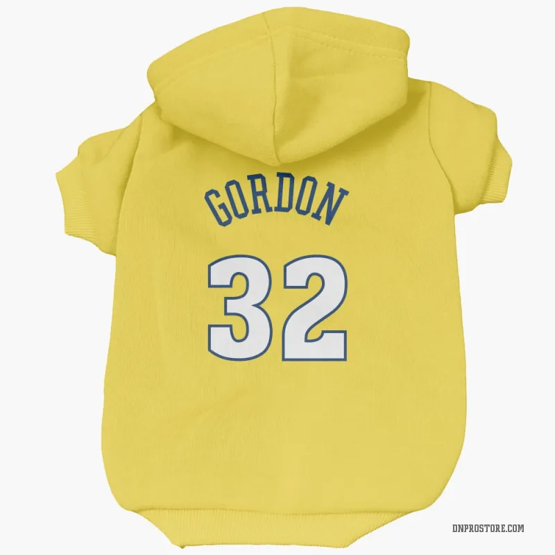 Aaron Gordon Gold Denver Nuggets Cat & Dog Pet Hoodie