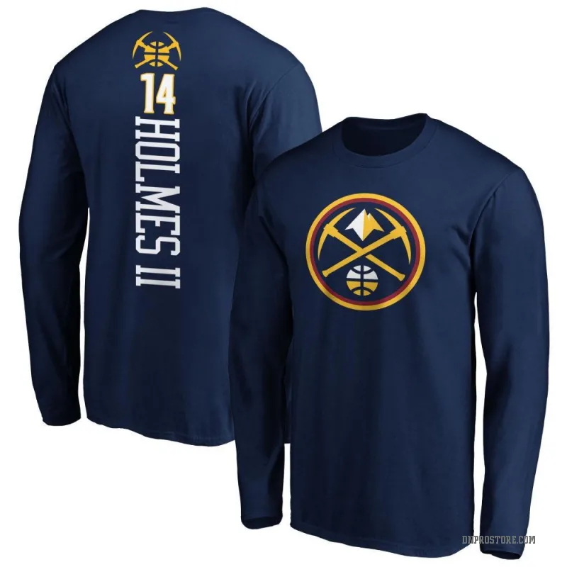 DaRon Holmes II Men's Navy Denver Nuggets Backer Long Sleeve T-Shirt