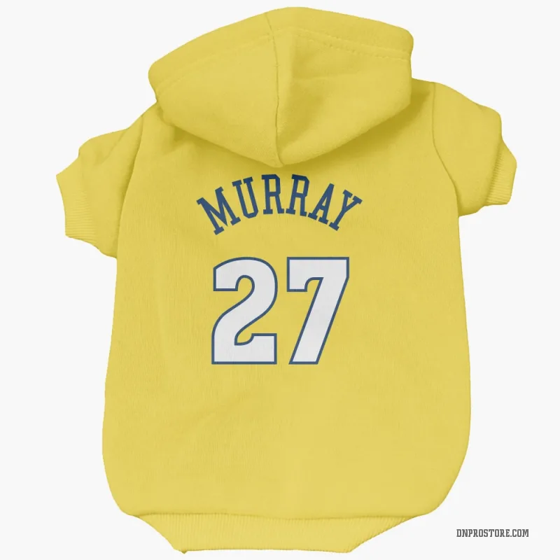 Jamal Murray Gold Denver Nuggets Cat & Dog Pet Hoodie
