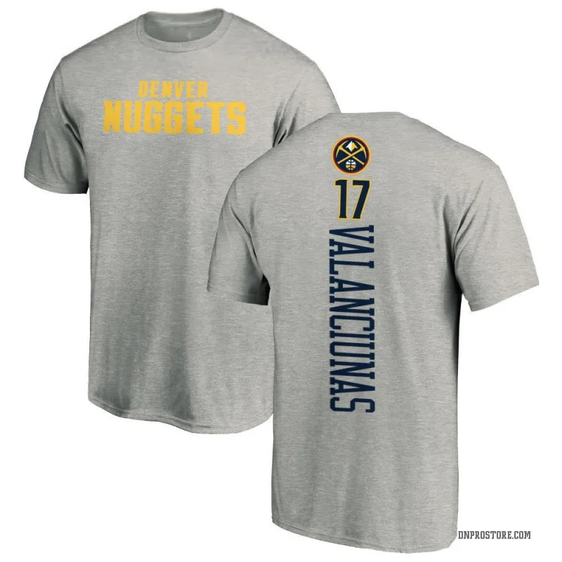 Jonas Valanciunas Men's Denver Nuggets Ash Backer T-Shirt