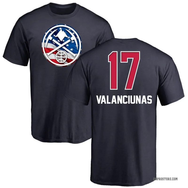 Jonas Valanciunas Men's Navy Denver Nuggets Name and Number Banner Wave T-Shirt
