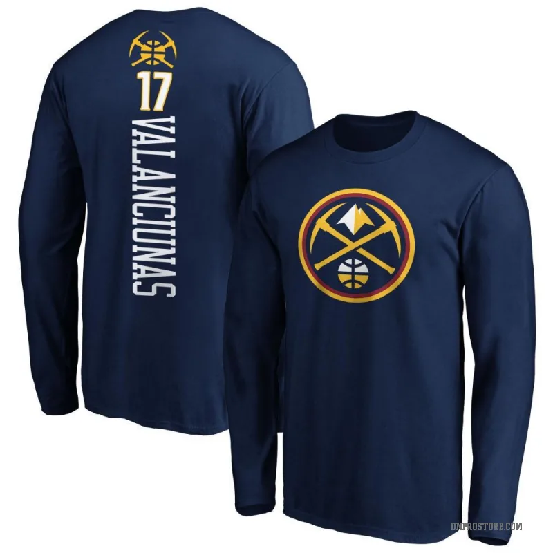 Jonas Valanciunas Youth Navy Denver Nuggets Backer Long Sleeve T-Shirt