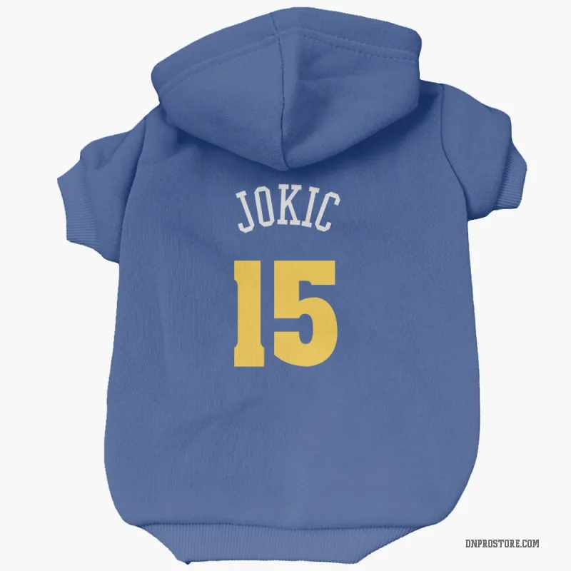 Nikola Jokic Blue Denver Nuggets Cat & Dog Pet Hoodie