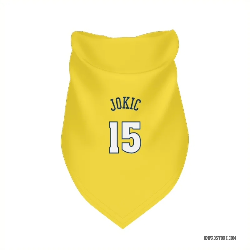 Nikola Jokic Gold Denver Nuggets Cat & Dog Pet Bandana