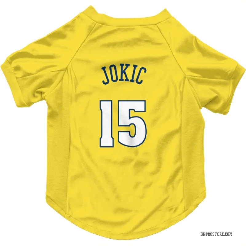 Nikola Jokic Gold Denver Nuggets Cat & Dog Pet Jersey