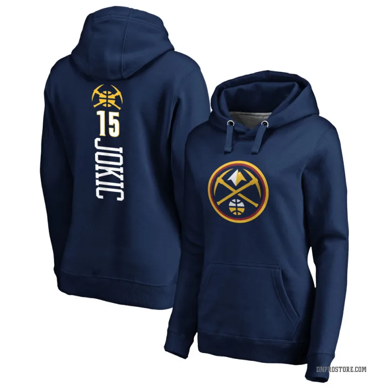 Nikola Jokic Women's Navy Denver Nuggets Branded Backer Pullover Hoodie