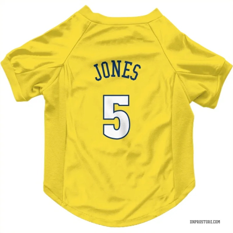 Tyus Jones Gold Denver Nuggets Cat & Dog Pet Jersey