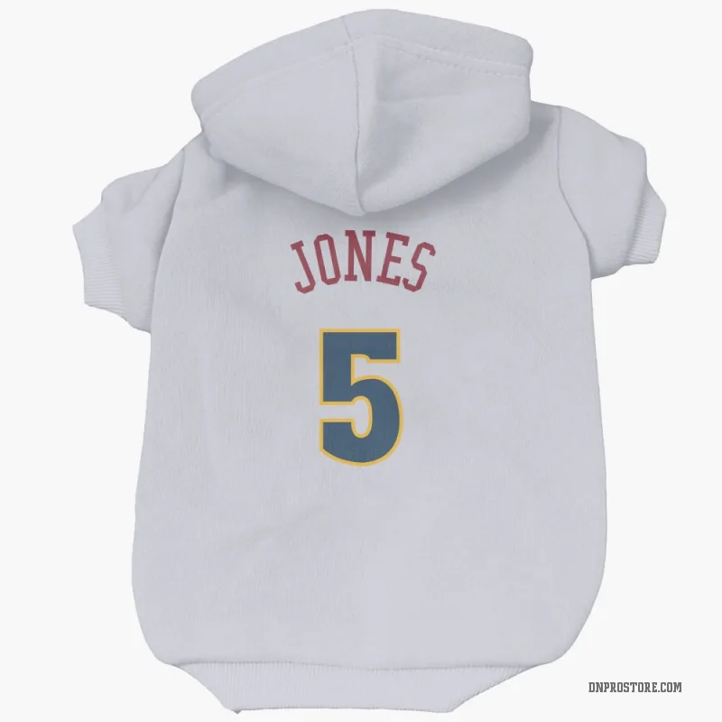 Tyus Jones  White Denver Nuggets  Cat & Dog Pet Hoodie