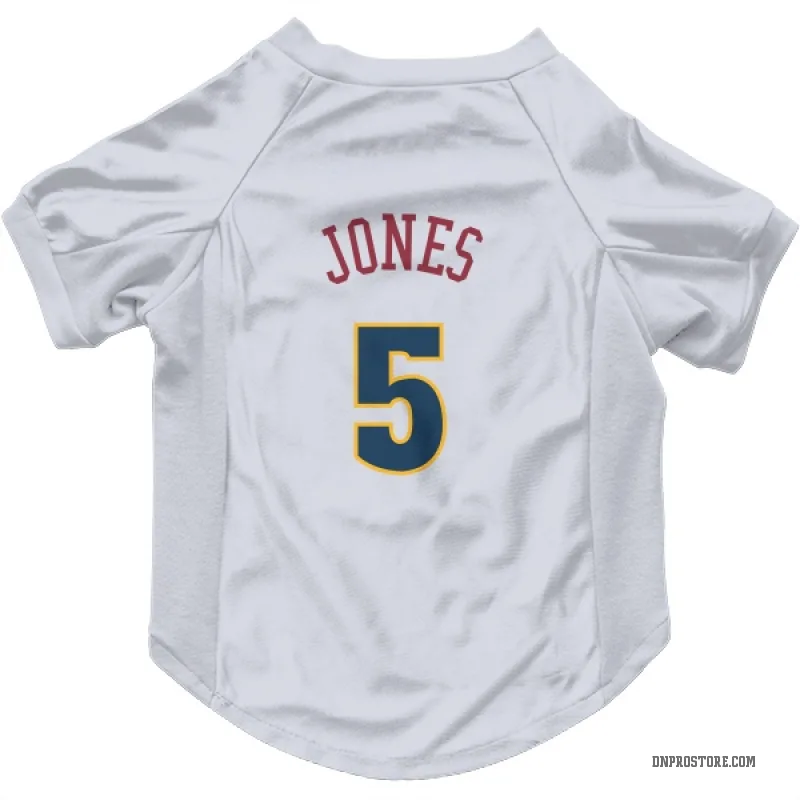 Tyus Jones  White Denver Nuggets  Cat & Dog Pet Jersey