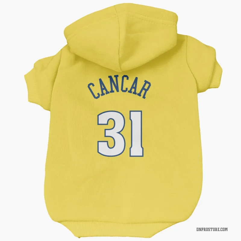 Vlatko Cancar Gold Denver Nuggets Cat & Dog Pet Hoodie