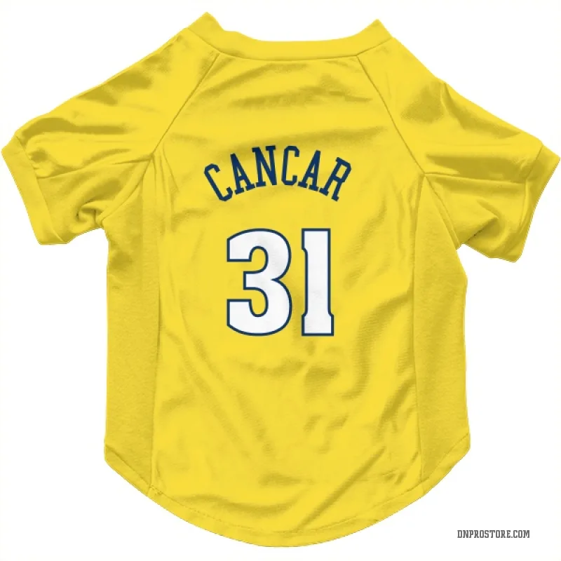 Vlatko Cancar Gold Denver Nuggets Cat & Dog Pet Jersey
